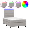 vidaXL Krevet box spring s madracem LED svjetlosivi 120x200 cm tkanina