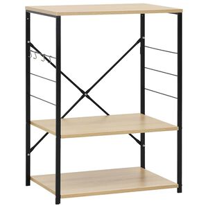 vidaXL Ormarić za mikrovalnu crni i hrast 60 x 39,6 x 79,5 cm drveni