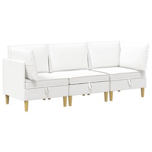 vidaXL Set namje&scaron;taja za dnevni boravak 3 pcs Bijela Tkanina