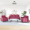 vidaXL 3-dijelni set sofa s jastucima crvena boja vina bar&scaron;unasti