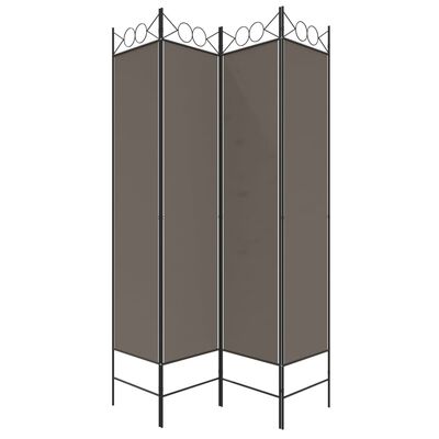 vidaXL Sobna pregrada s 4 panela antracit 160 x 200 cm od tkanine