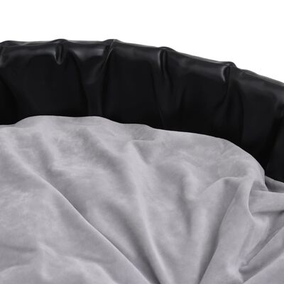 vidaXL Krevet za pse crno-sivi 79 x 70 x 19 cm od pliša i umjetne kože