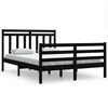 vidaXL Okvir za krevet od masivne borovine crni 140 x 200 cm