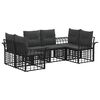 vidaXL Set vanjskih sofa 6 kom. Crna i tamno siva Poliester