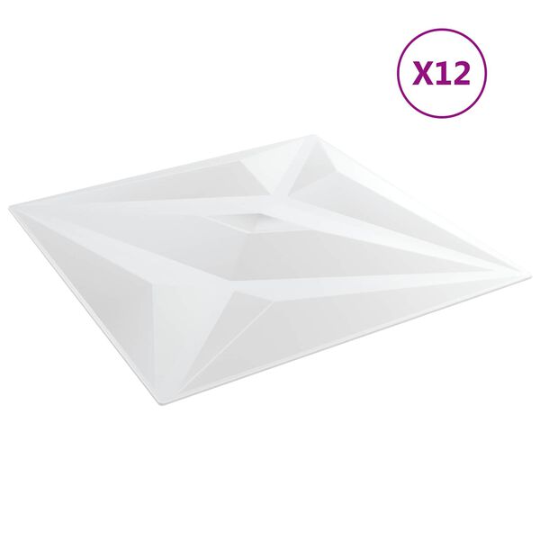 vidaXL Zidne panele 12 pcs Bijela zvijezda 50 x 50 cm XPS pjena