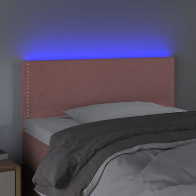 vidaXL LED uzglavlje ružičasto 100x5x78/88 cm baršunasto