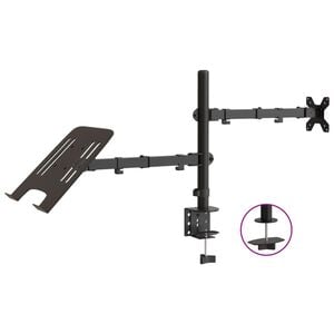 vidaXL Nosač za monitor crni čelični VESA 75/100 mm