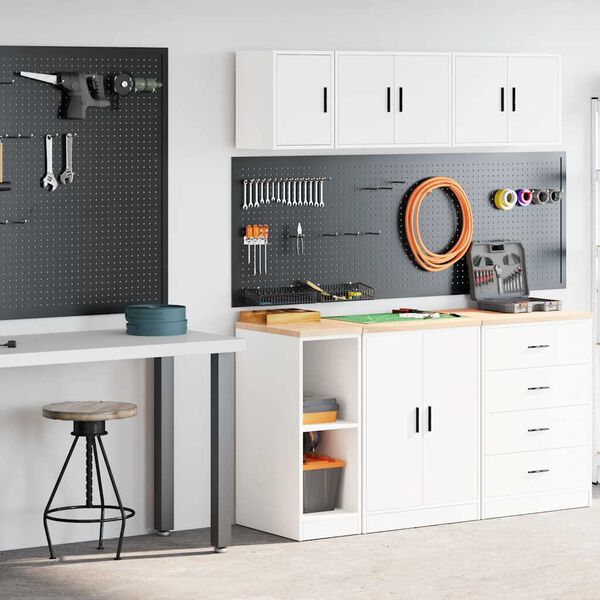 vidaXL Garažni ormarići 2 kom bijeli od konstruiranog drva