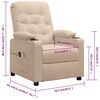 vidaXL Električna masažna fotelja od tkanine krem