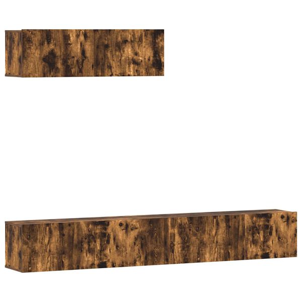 vidaXL 3-dijelni set TV ormarića boja dimljenog hrasta drveni