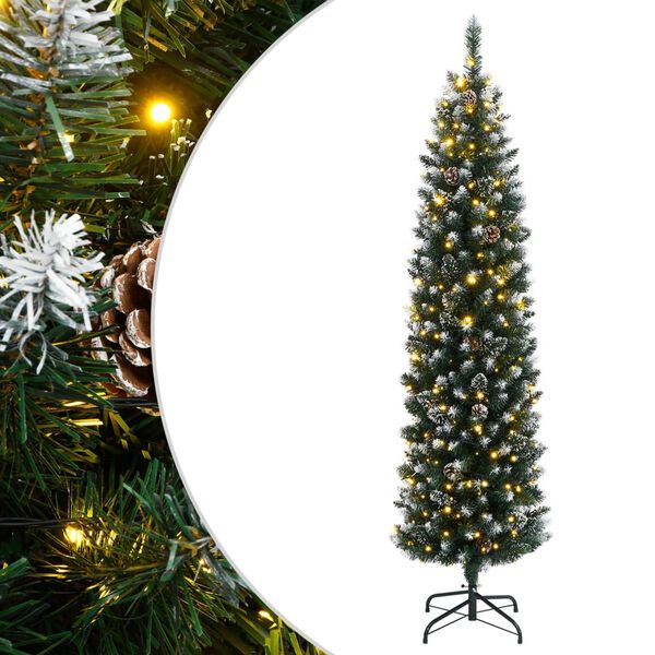 vidaXL Umjetno tanko božićno drvce s 300 LED žarulja 180 cm