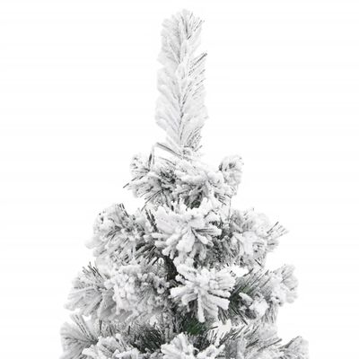 vidaXL Tanko umjetno božićno drvce sa snijegom zeleno 210 cm PVC