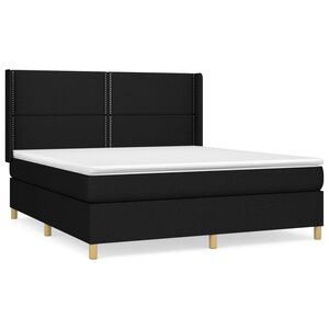 vidaXL Krevet s oprugama i madracem crni 180x200 cm od tkanine