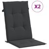 vidaXL Jastuci za vrtne stolice 2 kom crni 120 x 50 x 3 cm od tkanine