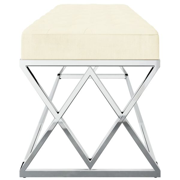 vidaXL Klupa od krem bar&scaron;una i nehrđajućeg čelika