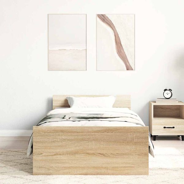 vidaXL Okvir kreveta bez madraca boja hrasta sonome 100x200 cm drveni