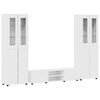 vidaXL Set TV komoda FLORIN 3 pcs Visoki sjaj bijela Konstruirano drvo