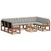 vidaXL Set vanjskih sofa s jastukom 10 pcs Prirodna i svijetlo siva