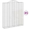 vidaXL Lučne gabionske ko&scaron;are 5 kom 200x50x220/240cm pocinčano željezo