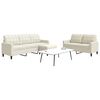 vidaXL 3-dijelni set sofa s jastucima krem baršunasti