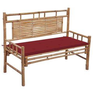 vidaXL Vrtna klupa s jastukom 120 cm od bambusa