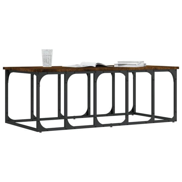 vidaXL Stolić za kavu boja hrasta 100 x 50 x 35,5 cm konstruirano drvo