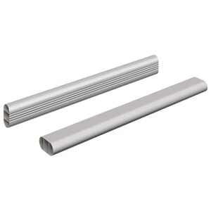 vidaXL Cijev za ormar 2 pcs Srebrno 264 x 15 x 29 mm
