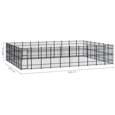 vidaXL Vanjski kavez za pse čelični 64,51 m²