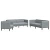 vidaXL 3-dijelni set sofa svjetlosivi od tkanine