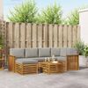 vidaXL Setovi sofa 7 pcs Prirodna i svijetlo siva Čvrsto drvo akacije