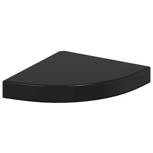 vidaXL Plutajuća kutna polica visoki sjaj crna 25 x 25 x 3,8 cm MDF