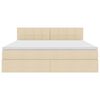 vidaXL Krevet s prostorom za pohranu s LED-om Krema 180 x 200 cm