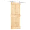 vidaXL Klizna vrata Prirodna i bijela 85 x 210 cm Čvrsta borovina