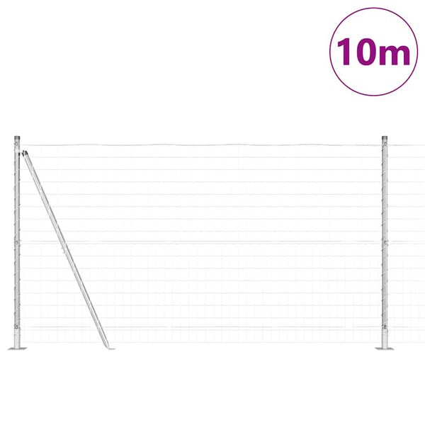 vidaXL Ograda s postovima Srebrno 1,2 x 10 m Čelik
