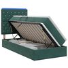 vidaXL LED krevet za pohranu s madracem Tamnozelena 100 x 200 cm