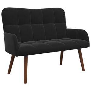 vidaXL Sofa za dvije osobe Crna 115 x 61 x 87 cm Bar&scaron;un