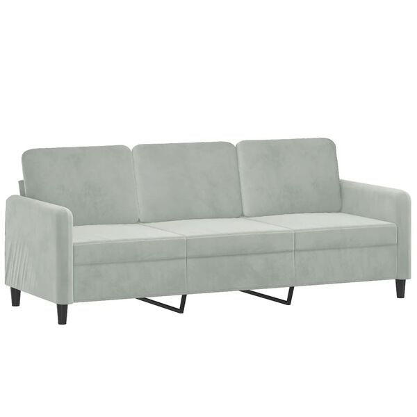 vidaXL 3-dijelni set sofa s jastucima svjetlosivi baršunasti