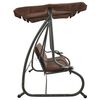 vidaXL Vrtna klupa za ljuljanje s krovom boja kave