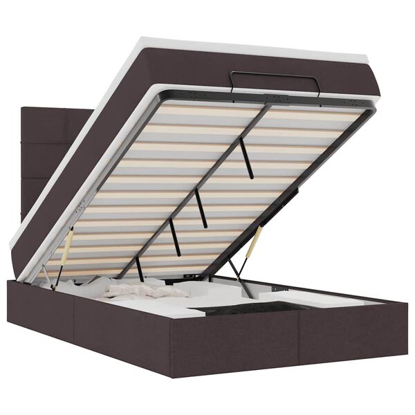 vidaXL Okvir za krevet s madraca tamnosmeđi 120x190 cm od tkanine