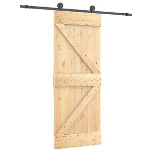 vidaXL Klizna vrata 85 x 210 cm Čvrsta borovina (neobrađena)