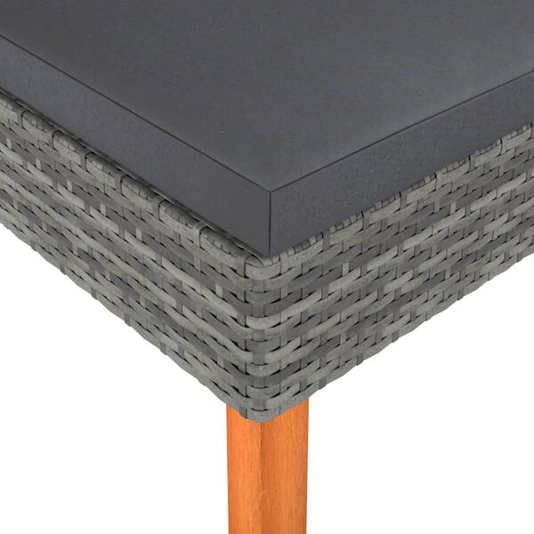 vidaXL Tabure od poliratana i masivnog drva eukaliptusa