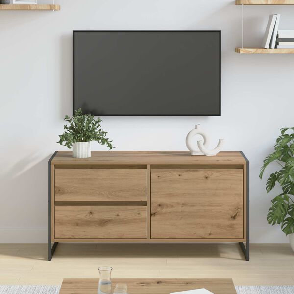 vidaXL TV ormar s ladicama Umjetnička hrastovina 100 x 36 x 49.5 cm