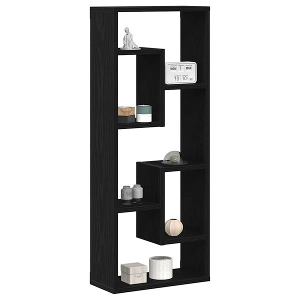 vidaXL Zidna polica crni hrast 36x16x90 cm inženjerski drvo