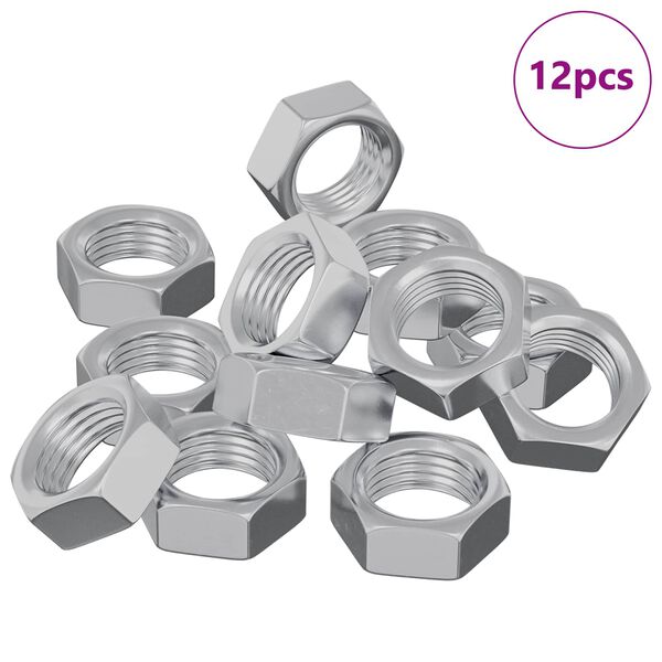 vidaXL &Scaron;esterokutna matica 12 pcs Srebrno M6 Metal