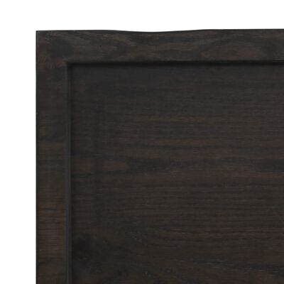 vidaXL Stolna ploča tamnosmeđa 180x60x(2-4) cm obrađena hrastovina