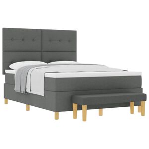 vidaXL Krevet s opruga kutije Tamno siva 200 x 160 cm tkanina