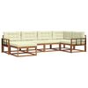 vidaXL Set vanjskih sofa s jastukom 6 pcs Prirodna i krem