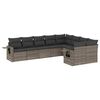 vidaXL 9-dijelni set vrtnih sofa od poliratana s jastucima sivi