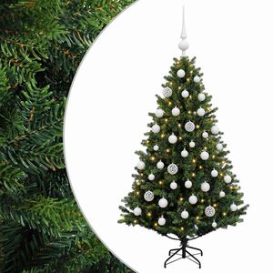 vidaXL Umjetno božićno drvce s kuglicama 120 cm 150 LED lampica