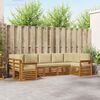 vidaXL Setovi sofa s jastukom 7 pcs Prirodna i bež Čvrsto drvo akacije